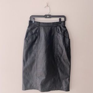 Leather pencil skirt